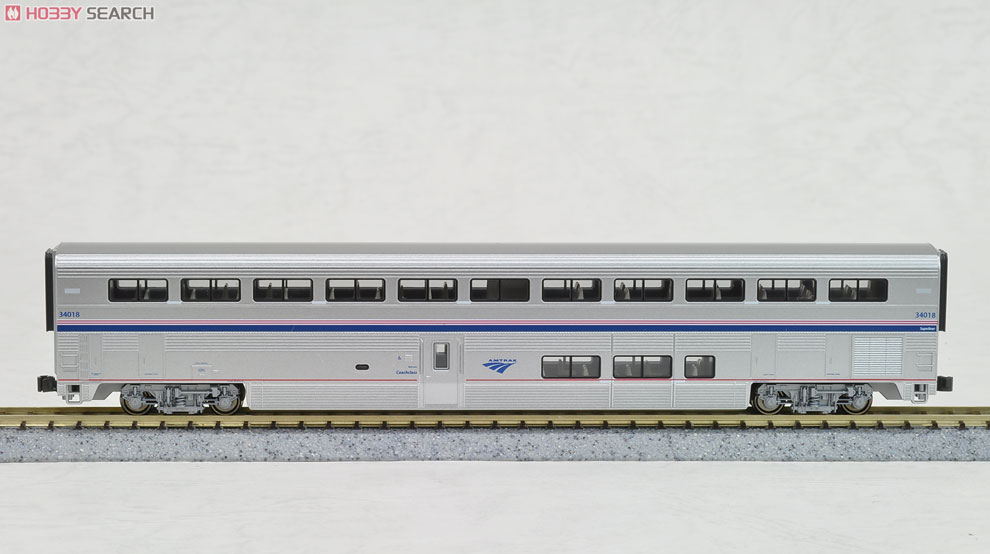 Amtrak Superliner Passenger Car Phase IVb, 4 Car Set A (アムトラックスーパーライナー客車・銀/赤青白帯) (増結A・4両セット) ★外国形モデル 商品画像4