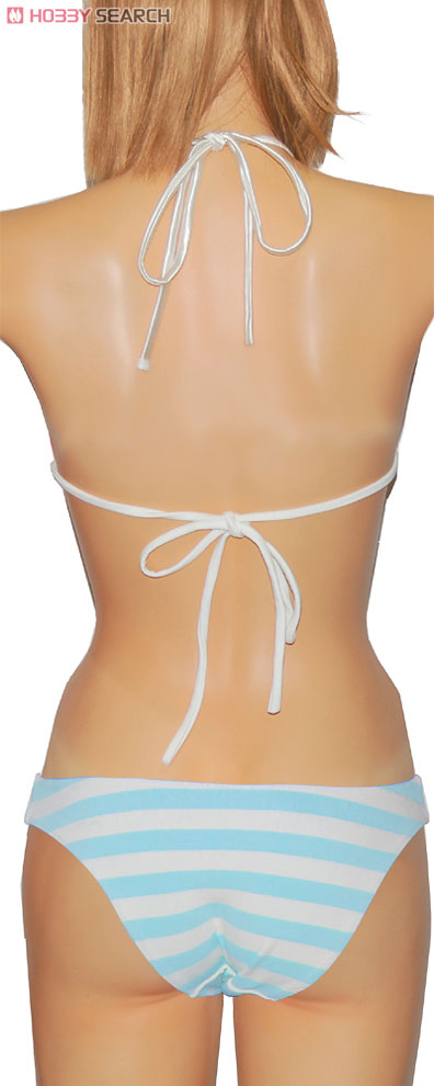 Swimsuit 1/1 Stripe Bikini (light blue) size M (Fashion Doll) Item picture3