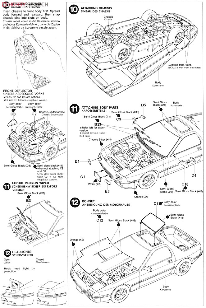 マツダ SAVANNA RX-7 GTリミテッド フルディスプレイモデル(プラモデル) 英語設計図4