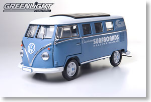 1962 VW マイクロバス レトロ スーパー (ブルー/ホワイト) (ミニカー)