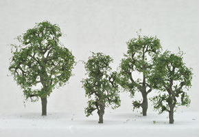 92056 JTT Miniature Tree, Maple (4pcs/Darkgreen) (Model Train)