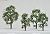 92056 JTT Miniature Tree, Maple (4pcs/Darkgreen) (Model Train) Item picture1