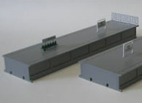 1/80(HO) HO Scale Size Modern Platform (Island Platform, No roof) for Endo System Track (Unassembled Kit) (Model Train)