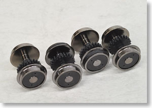 【 0687 】 機関車用動輪 (黒・φ(直径)=7.6mm プレート輪心付・ギア付) (4個入り) (鉄道模型)
