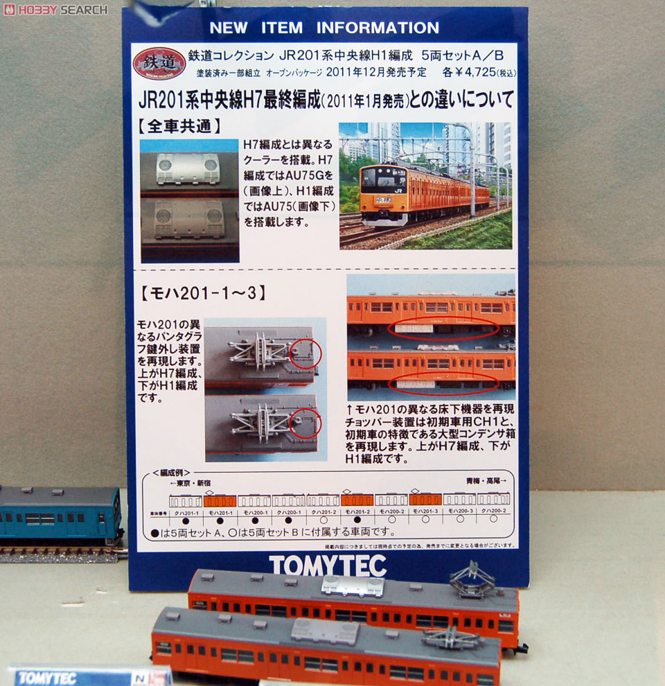 鉄道コレクション JR 201系 中央線 H1 編成A (5両セット) (鉄道模型) その他の画像2