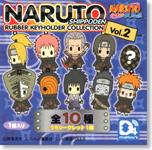 D4 Naruto Rubber Key Ring Collection Vol.2 10 pieces (Anime Toy)
