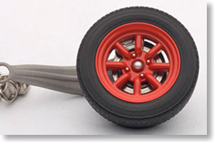 8 Spoke Wheel key chain (Red)