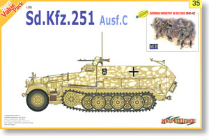 WW.IIドイツ軍 Sd.Kfz.251 C型 兵員輸送車 w/ドイツ軍 歩兵 1941-1942 (プラモデル)