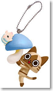 AIrou Furifuri Mascot Key Chain (Airou/Mushroom) (Anime Toy)