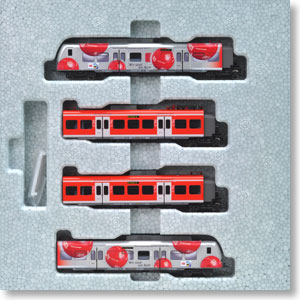 ET425 DB Regio Rhein Neckar Frauen Football WM 2011 (Red/White/Red Ball) (4-Car Set) (Model Train)