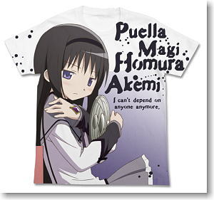 Puella Magi Madoka Magica Akemi Homura Full Graphic T-shirt White XL (Anime Toy)