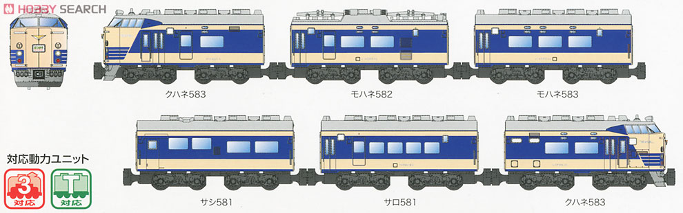 Bトレインショーティー 国鉄 583系 寝台特急電車 (基本・6両セット) (鉄道模型) その他の画像1