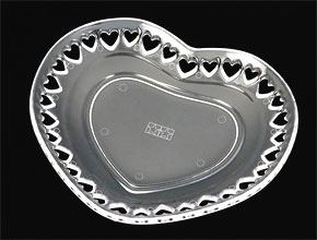 ミニチュア食器 (透明なハートの小皿/70mm) (素材)