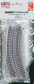 Unitrack Compact Curved Track R183mm(7)-45 degree < R183-45 degree > (4pcs.) (Model Train)