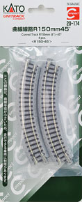 Unitrack Compact Curved Track R150mm(6)-45 degree < R150-45 degree > (4pcs.) (Model Train)