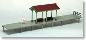 HO Scale Size Rural Platform (with waiting room/Both Sides) (Height-adjustable) (Unassembled Kit) (Model Train)