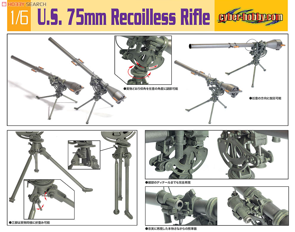 WW.II アメリカ軍 M20 75mm無反動砲 (プラモデル) 商品画像2