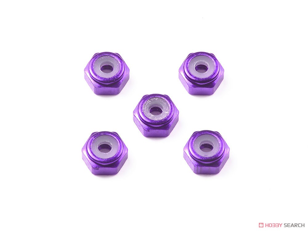 2mm アルミロックナット (パープル5個) (ミニ四駆) 商品画像1