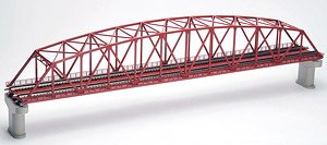 Fine Track Double Track Curved-Chord Truss Bridge Set (F) (with 2 Concrete Piers/Red) (Model Train)