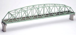 Fine Track Double Track Curved-Chord Truss Bridge Set (F) (with 2 Concrete Piers/Green) (Model Train)