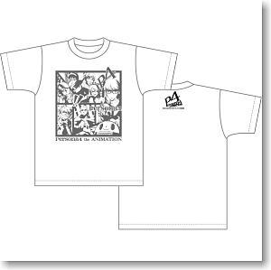 ペルソナ4 Tシャツ アメコミ風柄 白 XL (キャラクターグッズ)