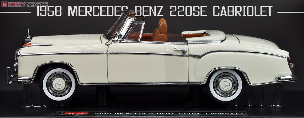 1958年 メルセデス ベンツ 220SE クーペオープンコンバーチブル (ホワイト) (ミニカー) 商品画像1