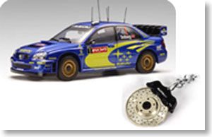 スバル インプレッサ `04 WRC #1 (ラリージャパン優勝) 【ブレーキディスク･キーチェーン (ブラック)】 (ミニカー)