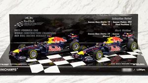 レッド ブル レーシング ルノー RB7 コンストラクター ワールドチャンピオン 2011 2台セット (ミニカー)