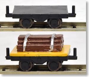Track Maintenance Lorry (Flat) w/Railroad Tie (2-Car Set) (Model Train)