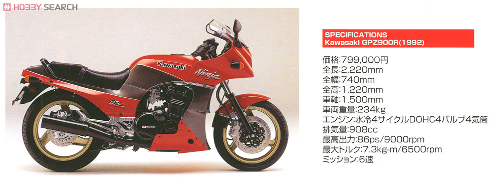 KAWASAKI GPZ900 NINJA A9型 (プラモデル) 商品画像1