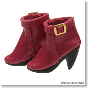 Side Belt Short Boots (Red) (Fashion Doll)