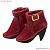Side Belt Short Boots (Red) (Fashion Doll) Item picture1