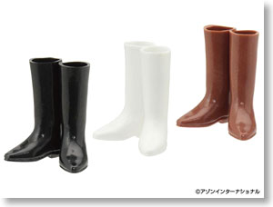 Custom Boots Set (Black/White/Brown) (Fashion Doll)