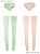 Border Pants & Over Knee Socks (Pink/Mint Green) (Fashion Doll) Item picture1