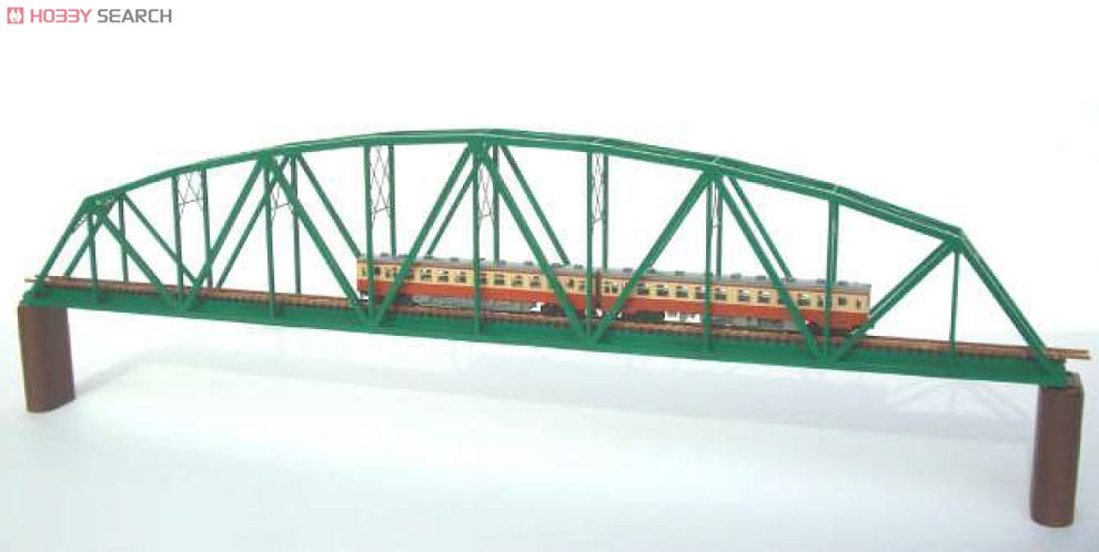 (N) ペーパーストラクチャー 曲弦トラス鉄橋 (Nゲージ用) (緑色) (1組入) (塗装済み完成品) (鉄道模型) その他の画像1