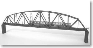 (N) ペーパーストラクチャー 曲弦トラス鉄橋 (Nゲージ用) (赤サビ色) (1組入) (塗装済み完成品) (鉄道模型)