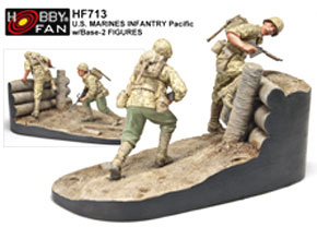 U.S. Marines Infantry Pacific w/Base (2figures) (Plastic model)