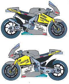 HONDA RC212V INTERWETTEN #7 MotoGP 2010 Decal (Model Car)