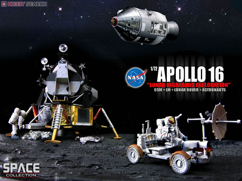 NASA アポロ16号 CMS(司令船/機械船)+月着陸船+月面探査車 `デカルト高地の探査` (完成品宇宙関連) その他の画像2