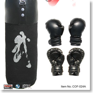 Crazy Owners 1/6 Martial arts uniform & Punching bag Set (Black) (Fashion Doll)