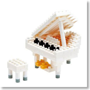 nanoblock Grand Piano (White) (Block Toy)