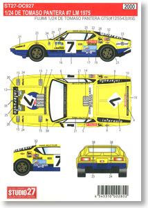 Decal for DE TOMASO #7 LM 1975 (Model Car)