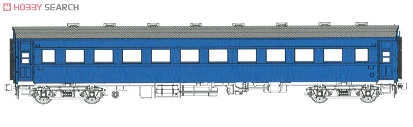 1/80(HO) OHAFU33 (Kinoko End Panel, Upholstered Roof Version) (J.N.R. Blue #15) (Completed) (Model Train) Other picture1