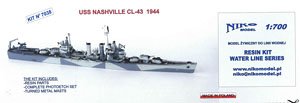 米海軍 ブルックリン級軽巡洋艦 CL-43 ナッシュヴィル1944 (プラモデル)