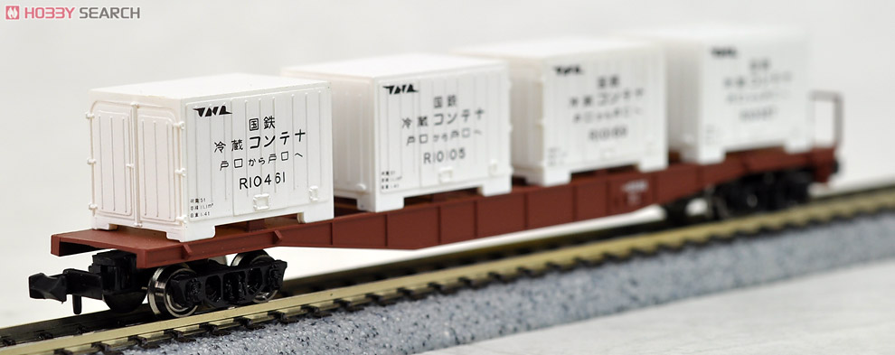 コキ5500 (普通コンテナ(緑)積載/冷蔵コンテナ(白)積載) (2両セット) (鉄道模型) 商品画像3