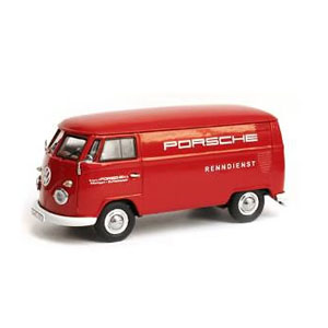 VW T1 Box Van `Porsche Renndienst` (Red) (Diecast Car)