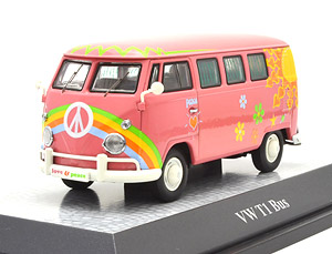 VW T1 Bus `Flower Powe` (Pink) (Diecast Car)