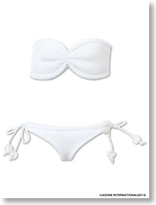 PNM Swimsuit (Bandeau Bikini) (White) (Fashion Doll)
