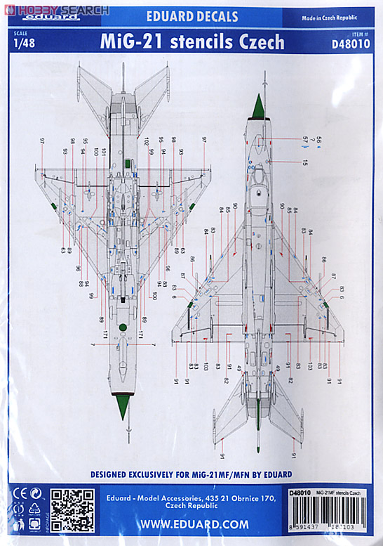 MiG-21 フィッシュベット チェコ空軍 ステンシル デカール (プラモデル) 商品画像3