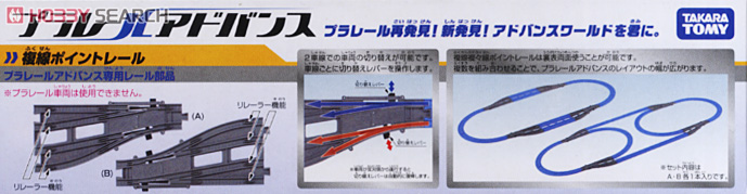 PLARAIL Advance AR-05 Double Track Point Rail (A/B each 1pc.) (Plarail) Item picture3